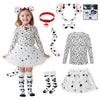 Pikpops Dalmatian Costume Girls, 101 Days of School Dog Costume Set Kids Tutu Headband Accessories Halloween Animal Party (8-10 