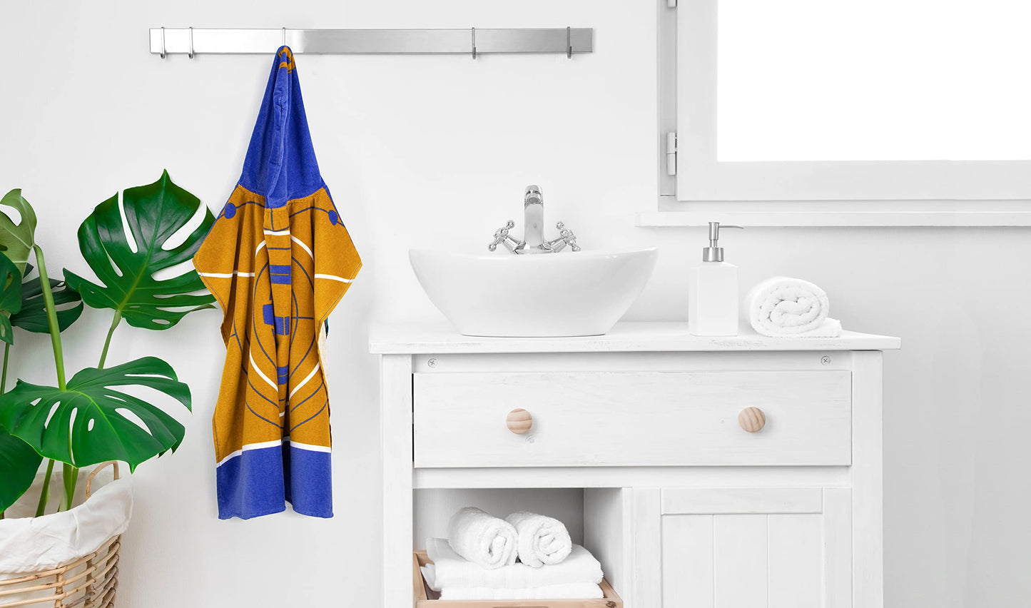 Jay Franco Marvel Eternals Ikaris Bath/Pool/Beach Hooded Poncho - Super Soft & Absorbent Cotton Towel, Measures 28 x 28 Inches (