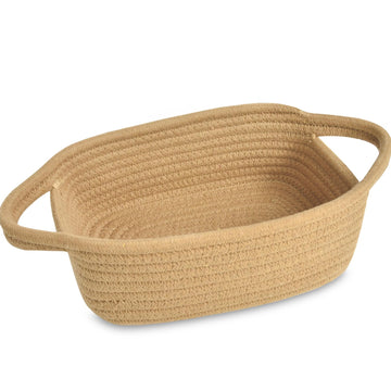 Abenkle Small Storage Basket, Mini Cotton Baby Basket, Cute Tiny Cotton Rope Woven Basket, Shelf Basket, Boho Decorative Toy Dog