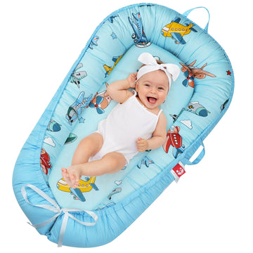 Baby Lounger for Newborn - Portable Infant Seat with Breathable Cover, Adjustable Cotton Lounger for Floor Play & Travel | Newbo