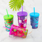 Home Tune 14Oz Kids Tumbler Water Drinking Cup 2 Pack - Bpa Free, Straw Lid Cup, Reusable, Lightweight, Spill-Proof Water Bottle