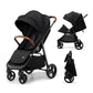 Kinderkraft Grande Plus Kinderkraft Buggy from Birth to 48.5 lb, one-Hand Folding, Reclining Position, Large Canopy with Window,