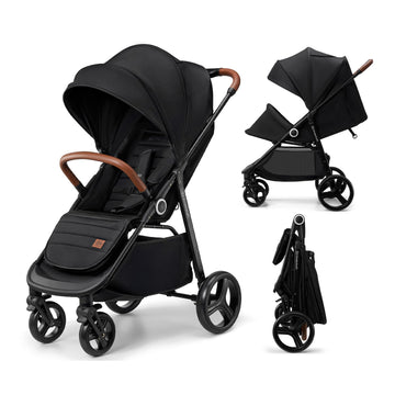 Kinderkraft Grande Plus Kinderkraft Buggy from Birth to 48.5 lb, one-Hand Folding, Reclining Position, Large Canopy with Window,