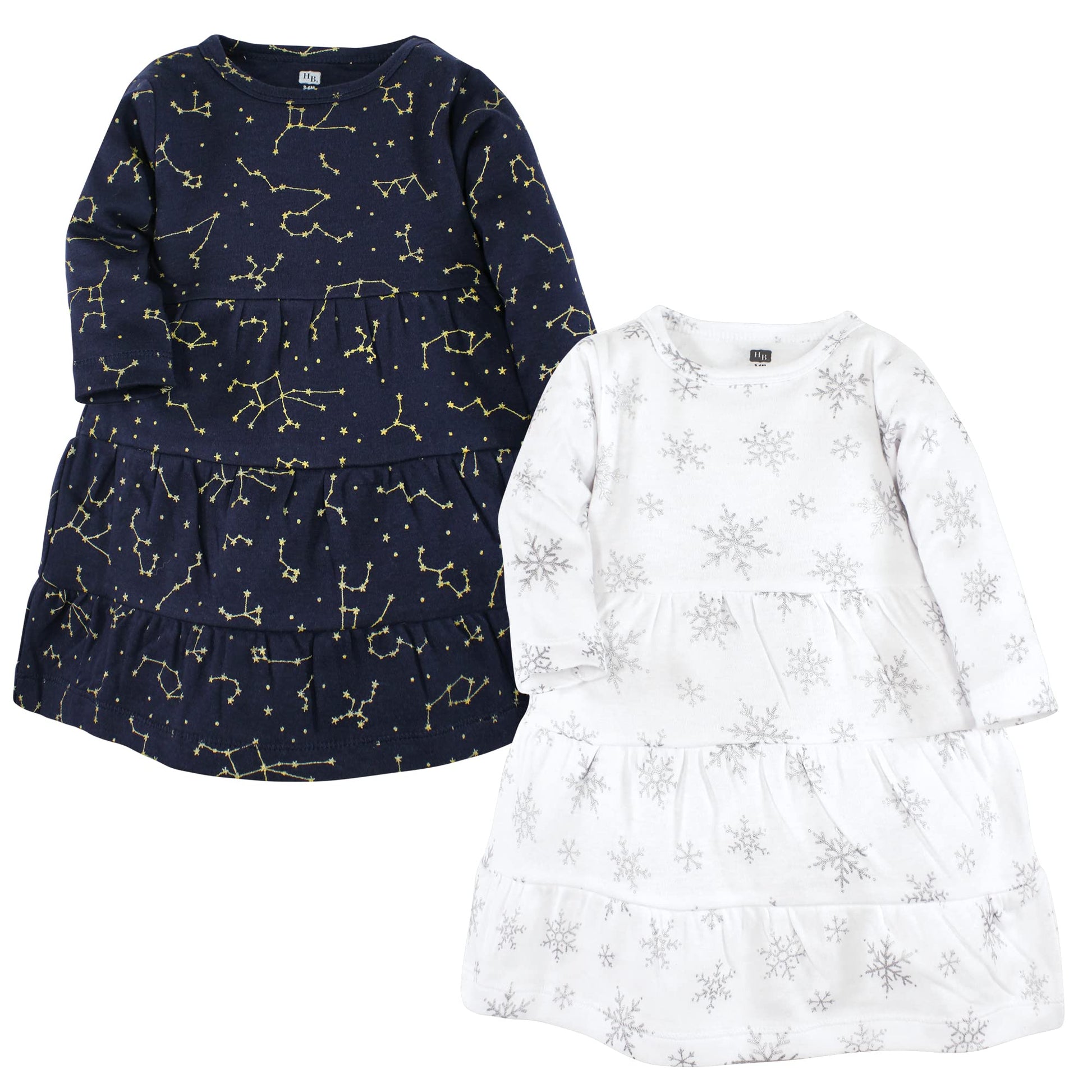 Hudson Baby Infant And Toddler Girl Cotton Dresses, Metallic Snowflake Star, 12 Years