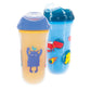 Nuby No Spill Insulated Transition Cup With Soft Rim Spout | 9 Oz/ 270 Ml | 2 Pack: Aqua Animals & White Shapes Or Blue Dinosaur