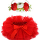 Bgfks Baby Girls Soft Fluffy Tutu Skirt With Diaper Cover,Toddler Girl Tutu Skirt Sets With Flower Headband Red