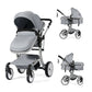 Honey Joy Baby Stroller, High Landscape Convertible Infant Bassinet Stroller, Adjustable Canopy & Backrest, Storage Basket, Foot