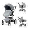 Honey Joy Baby Stroller, High Landscape Convertible Infant Bassinet Stroller, Adjustable Canopy & Backrest, Storage Basket, Foot