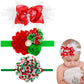 3 Pack Baby Christmas Headband Elastic Feather Bowknot Hair Band Fits For Baby Toddler Newborn