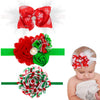 3 Pack Baby Christmas Headband Elastic Feather Bowknot Hair Band Fits For Baby Toddler Newborn