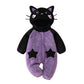 Muineobuka Newborn Baby Boy Girl Animal Costume Infant Cat Cosplay Hooded Bodysuit Toddler Fuzzy Warm Halloween Outfits (Black, 