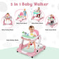 5 In 1 Baby Walker, Activity Baby Walker-Baby Bouncer, Rocker, Activity Center,Seat And Push Walker,Detachable Trampoline Mat, A