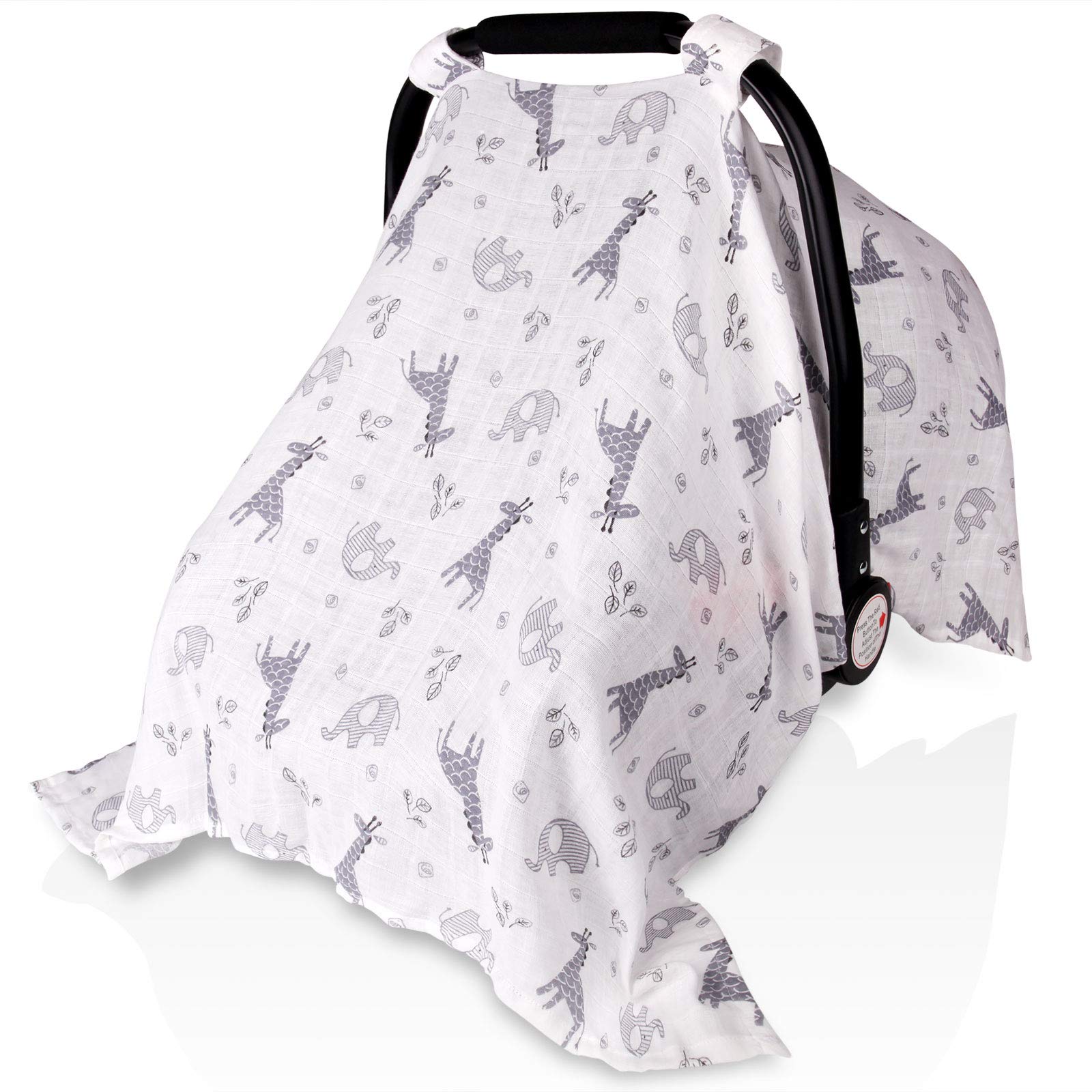 Baby Car Seat Covers for Boys Girls, Metplus Muslin Infant Carseat Canopy, Lightweight Breathable Newborn Carrier Canopies Strol