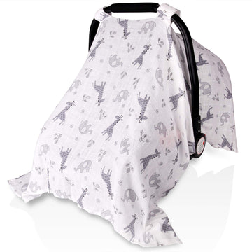 Baby Car Seat Covers for Boys Girls, Metplus Muslin Infant Carseat Canopy, Lightweight Breathable Newborn Carrier Canopies Strol