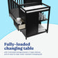 Graco Hadley 5-In-1 Convertible Crib And Changer With Drawer (Black) - Greenguard Gold Certified, Crib And Changing -Table Combo