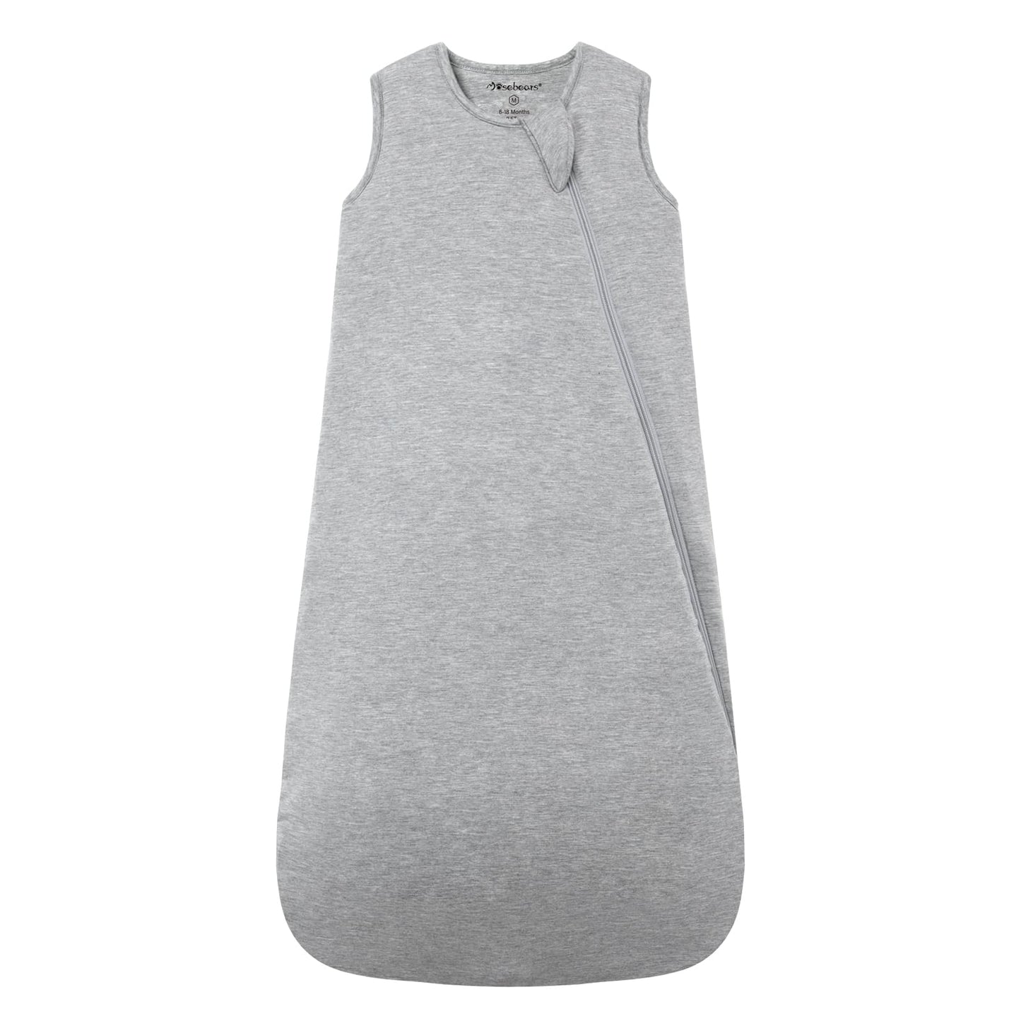 Mosebears Unisex Rayon Made from Bamboo Wearable Blanket with 2-Way Zipper,2.5 Tog Baby Winter Sleep Sack (Grey,0-6 Months)
