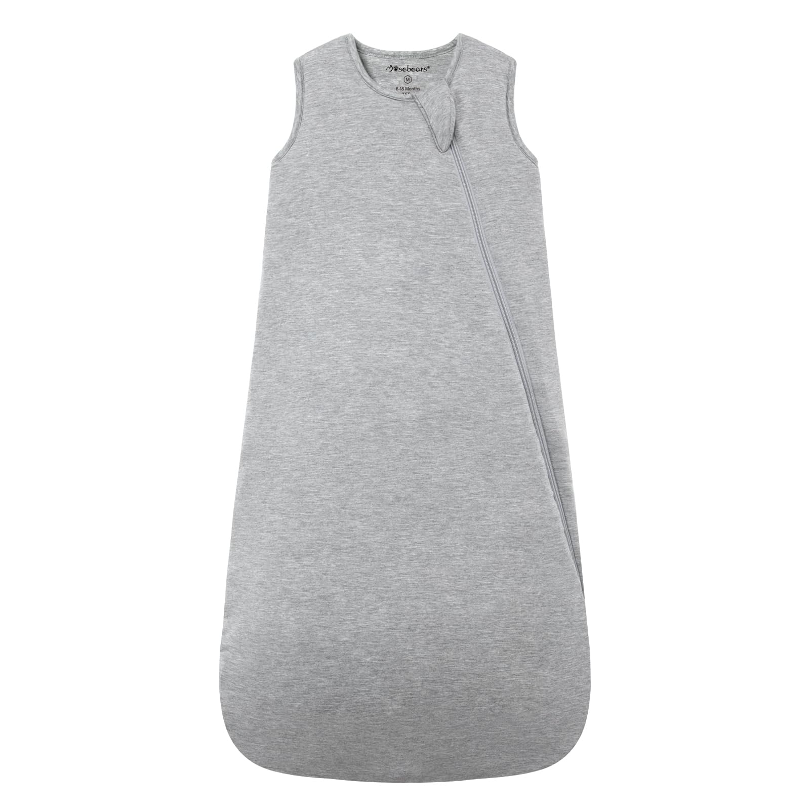 Mosebears Unisex Rayon Made from Bamboo Wearable Blanket with 2-Way Zipper,2.5 Tog Baby Winter Sleep Sack (Grey,6-18 Months)
