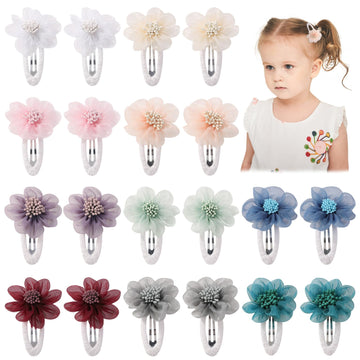Yhxx Ylen Chiffon Flower Hair Clips Snap Hair Clips Non Slip Wrapped Handmade Floralbaby Hair Clips Hair Accessories For Girls N