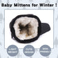 Toddler Waterproof Mittens Fleece Lined Baby Boys Girls Winter Warm Glove Kids Snow Infant Ski Mitten For 3M-5T (Black, 1-2T)
