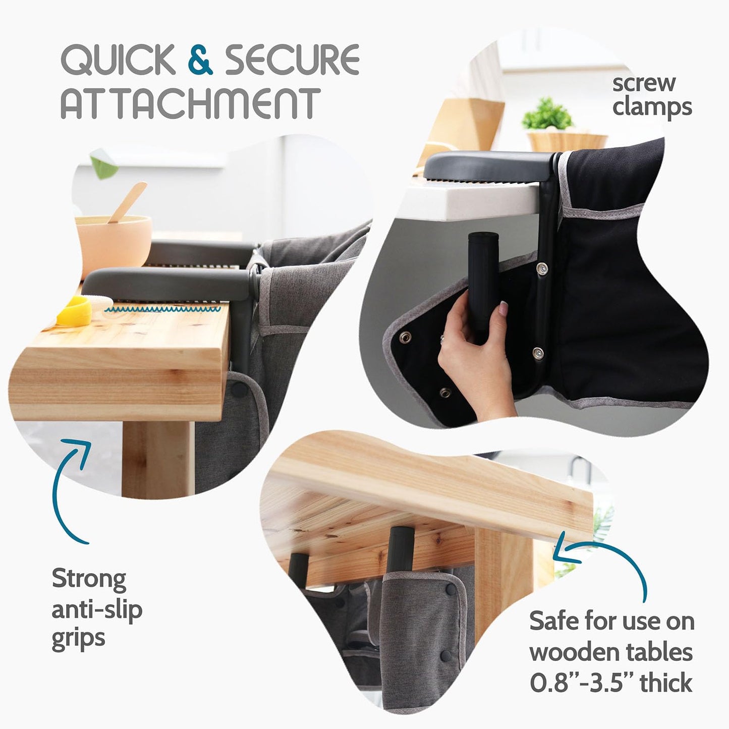 Clip On High Chair For Baby That Attaches To Table - Portable Highchair For Travel And Eating