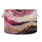 Canvas Storage Organizer Bin, Marble Gold Pink Storage Basket Laundry Hamper with Handle for Clothes Playroom Decor, Large, 20 i