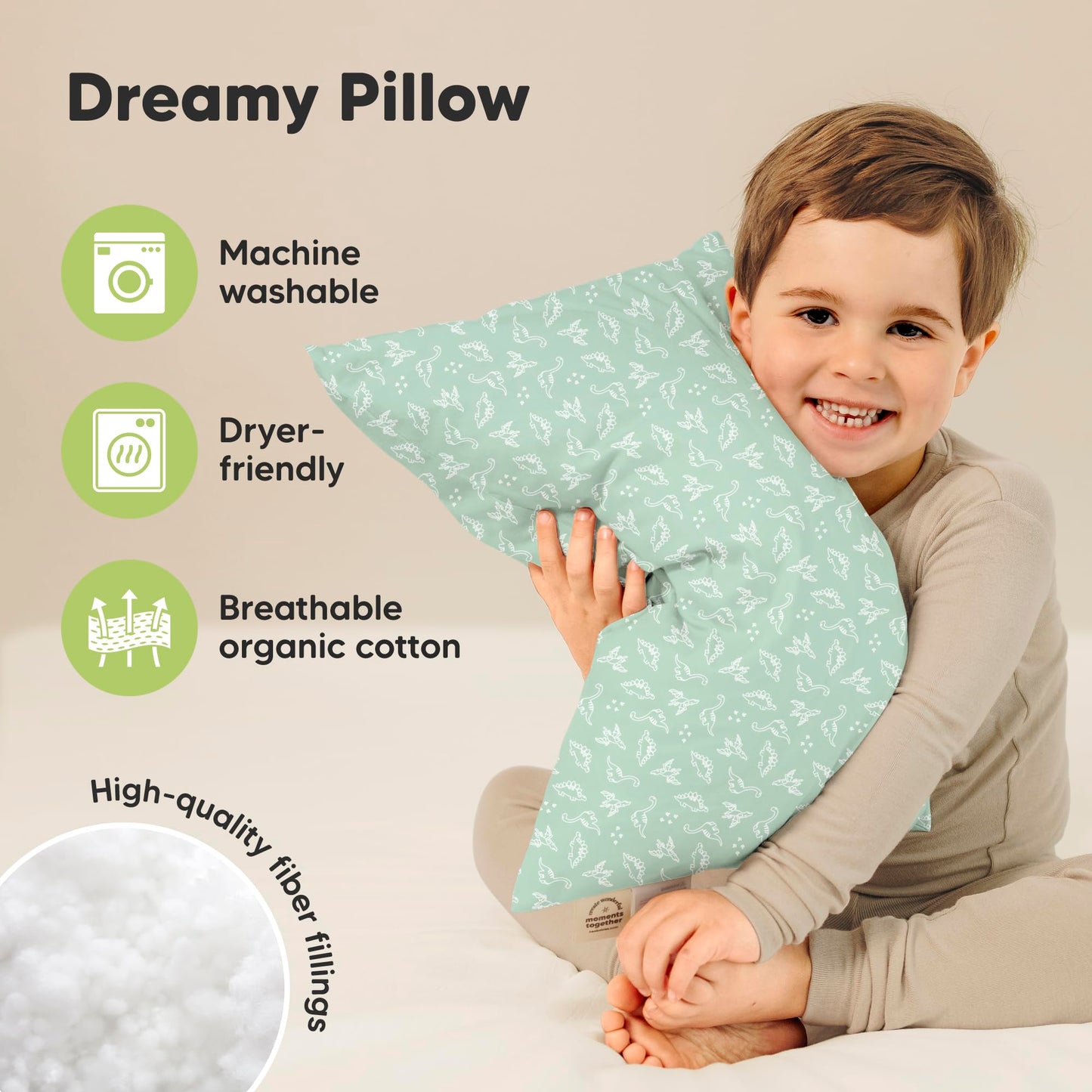 2-Pack Toddler Pillow - Soft Organic Cotton Toddler Pillows For Sleeping - 13X18 Small Pillow For Kids - Kids Pillows For Sleepi