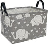 Duyiy Rectangle Canvas Storage Basket With Handle Large Organizer Bins For Dirty Laundry Hamper Baby Toys Nursery Kids Clothes G