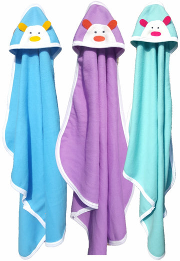 BRANDONN Newborn Original 3PCS.. Big Size (36 X 27) Cute Baby Blankets for Babies (Blue, CGreen, Purple; Pack of 3)