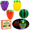 Fruit Spinning Tops for Kids, Stocking Stuffers & White Elephant Exchange Toys - 4 Pack Fruit-Themed Light-Up Toys with Music fo