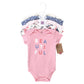Touched By Nature Unisex Baby Organic Cotton Bodysuits, Bubblegum Floral, 6-9 Months
