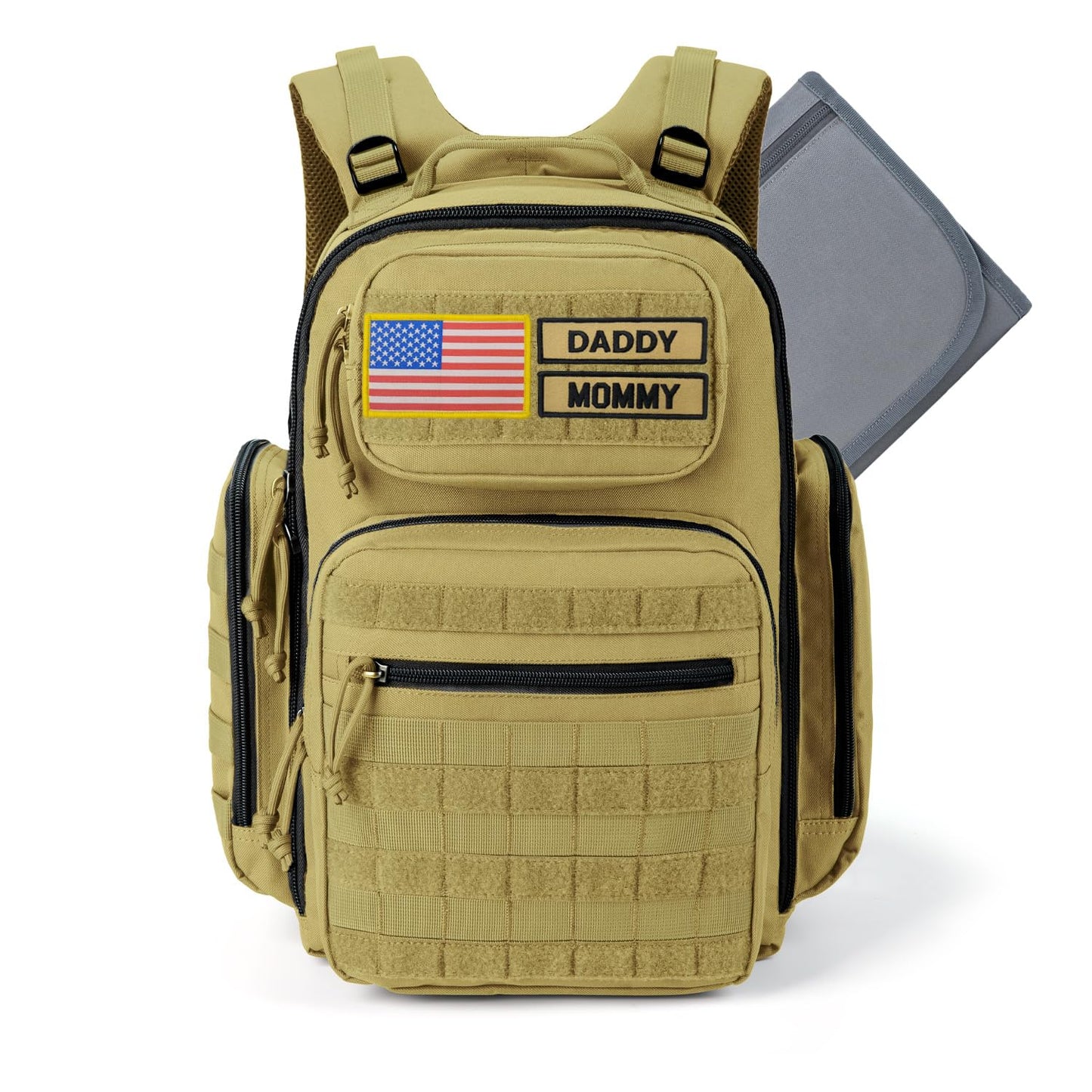MIRACOL Baby Diaper Bag with Changing Pad - Large Military Daddy Gear Backpack for Hiking Travel Camping -Army Style for Men Act