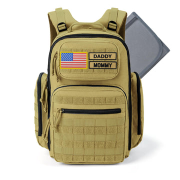 MIRACOL Baby Diaper Bag with Changing Pad - Large Military Daddy Gear Backpack for Hiking Travel Camping -Army Style for Men Act