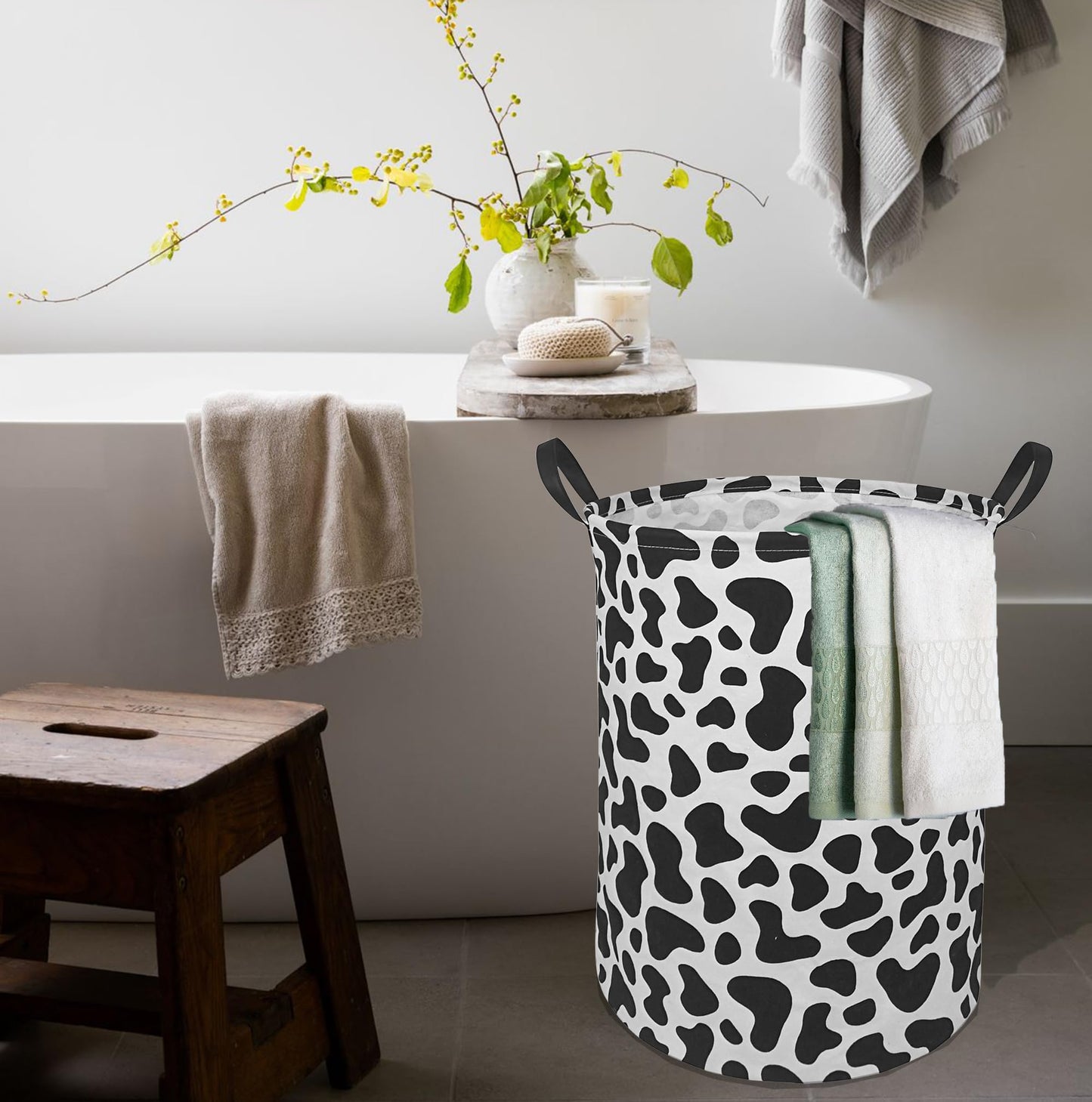 Laundry Hamper Toys Box Storage Bins Canvas Waterproof Collapsible Clothes Organizer Basket With Handle Freestanding Large Cute