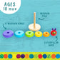 KIDS PREFERRED World of Eric Carle, The Very Hungry Caterpillar Wooden Stacker with Colorful Rainbow Rings, 7 Inch Stacking Soli