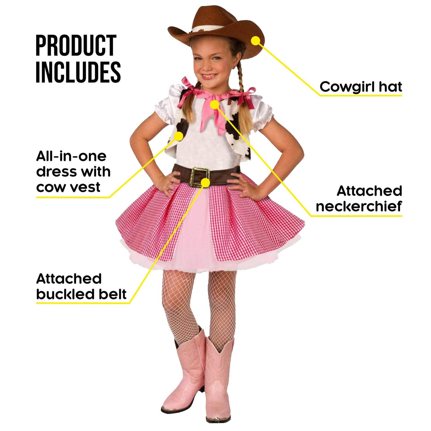 Morph Pink Cowgirl Costume For Girls, Cowgirl Halloween Costumes For Girls, Girls Cowgirl Outfits, Cowgirl Outfits For Girls, Co