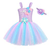 COTRIO Mermaid Tutu Dress Girls Mermaid Birthday Party Princess Dress Halloween Costume Outfits Toddler Kids Mermaid Starfish Tu
