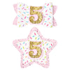 Deeka 5Th Birthday Hair Bow And Badge Set Birthday Decorations For Girl Glitter Pink And White Hair Clips For 5 Year Girl Birthd