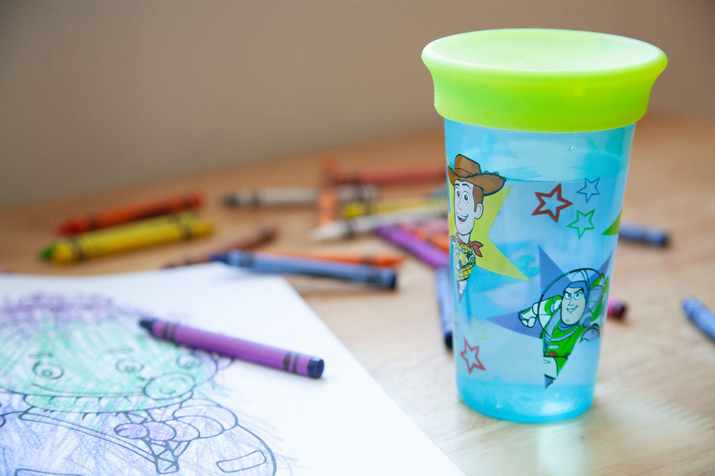 The First Years Toy Story 2 In 1 Spoutless Cup, Transitions To Open Toddler Cup, Multicolor
