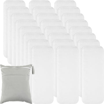 24 Pack Cloth Diaper Inserts Reusable Newborn Cloth Diaper 3 Layer Absorbent Breathable Diaper Inserts Overnight Microfiber Clot