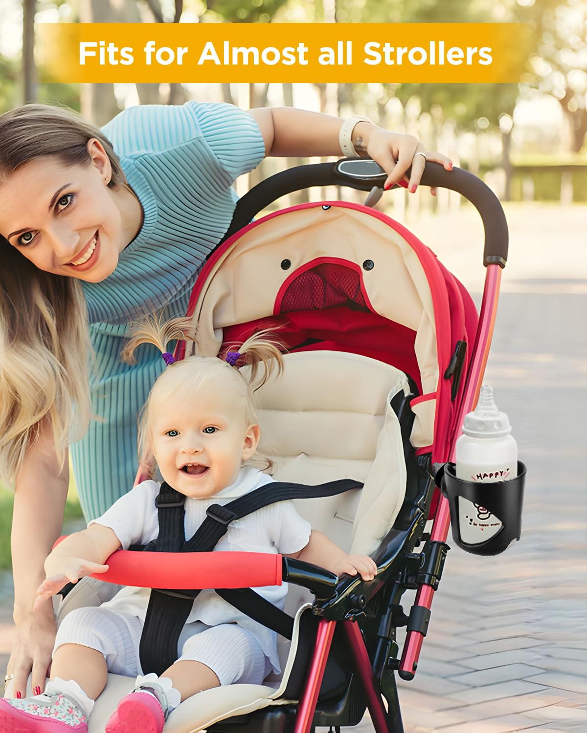 Stroller Cup Holder, Universal Drink Holder For Bikes, Trolleys Or Walkers, Fits Most Cups
