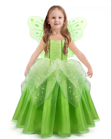 Axaxa Tinker Bell Halloween Costumes For Baby Girls Girls Fairy Costume Tinkerbell Costume For Girls Include Wings 2-11T