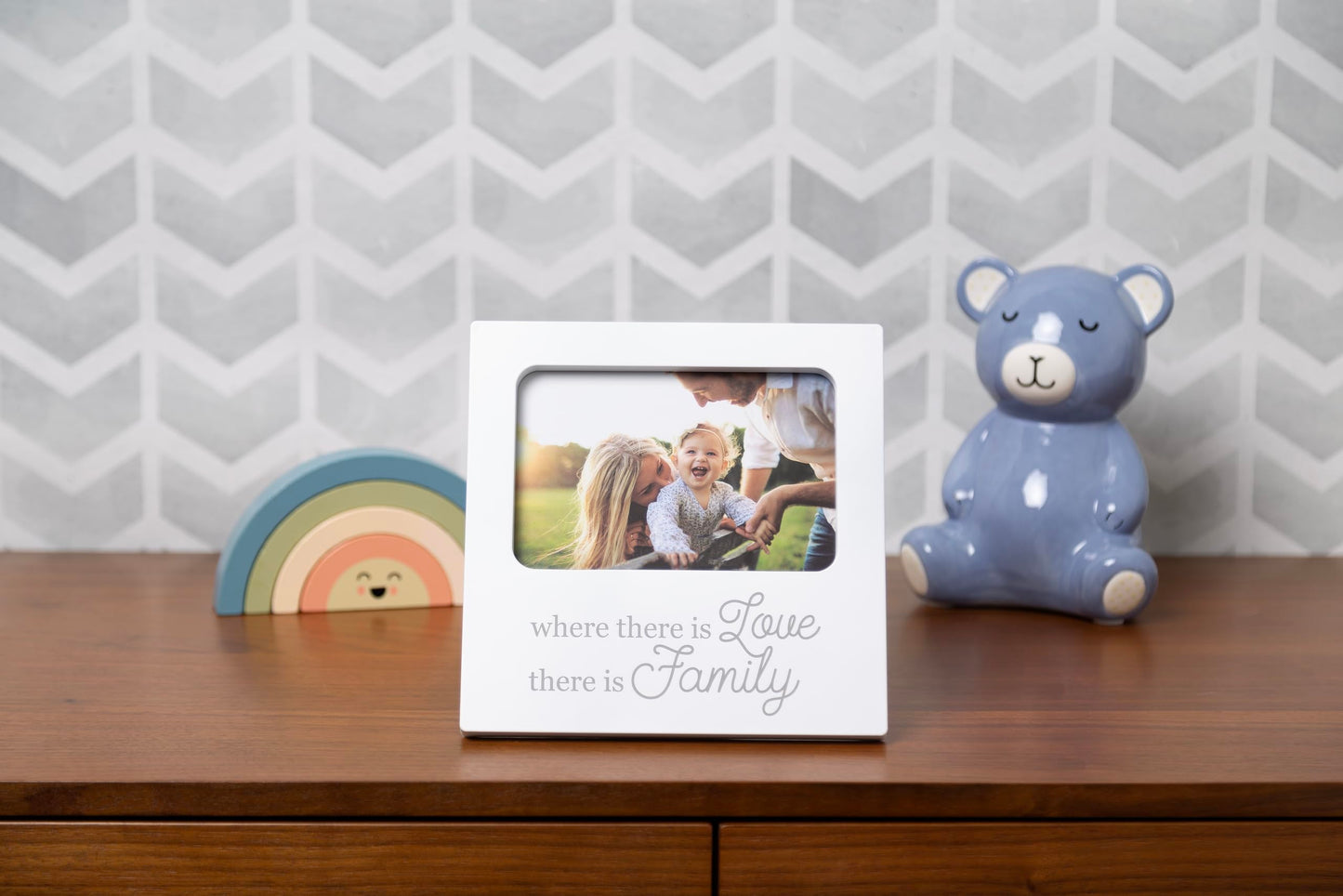 Kate & Milo Where There is Love THere Is Family Photo Keepsake Frame - New Baby & Mom Gift, Expecting Parents Keepsake- White