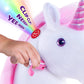 PonyCycle Official Classic U Series Ride on Horse Toy Plush Walking Animal Pink Unicorn Size 4 for Age 4-9 Ux402