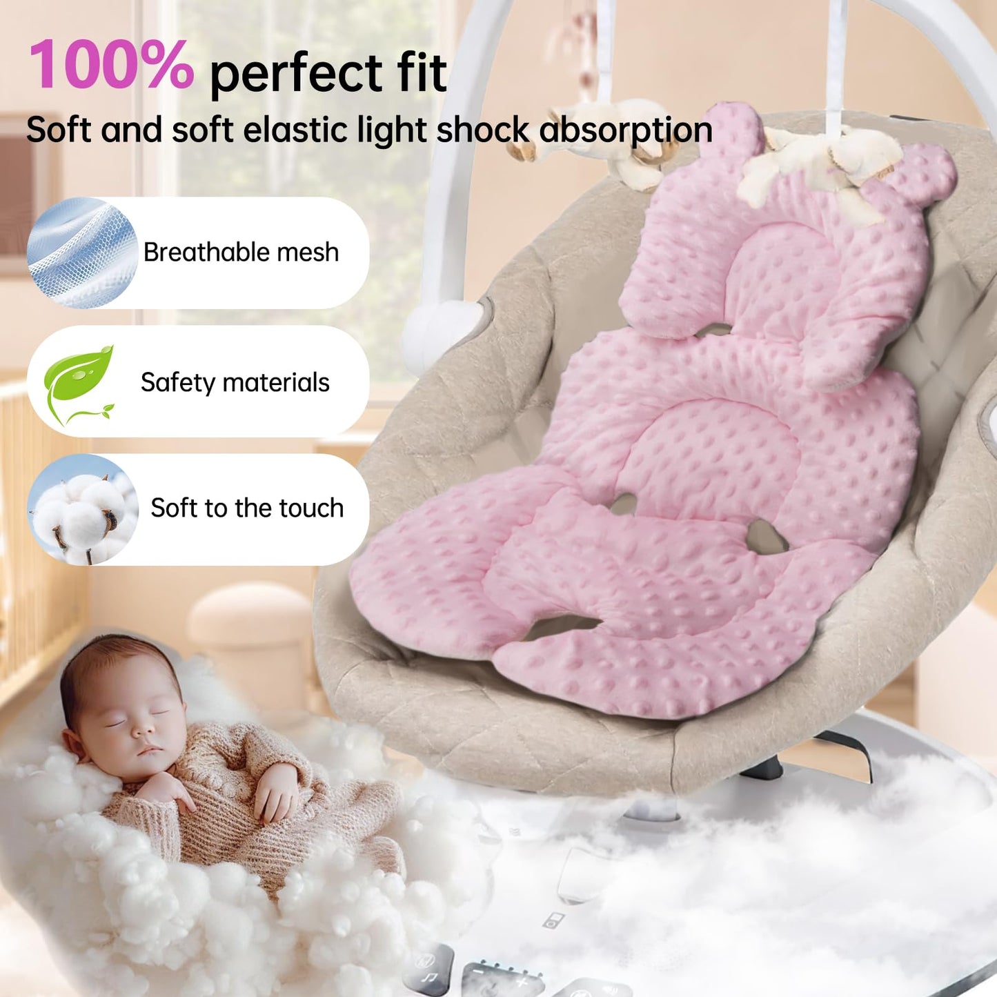 Infant Insert Compatible With 4Moms Mamaroo Swing And Graco Swing, Newborn Insert For Baby Swing, Rocker, Bouncer, Portable And