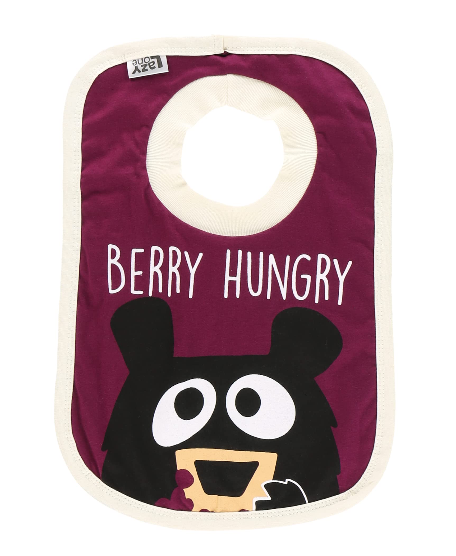 Lazyone Animal-Print Baby Bibs, Cute Baby Shower Gifts, One Size, Bear, Hungry (Huckleberry, One Size)