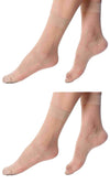 Nawab UltraThin Transparent Sheer Net Skin Ankle Length No Show Women/Girl Socks (Set Of 2 Pair)