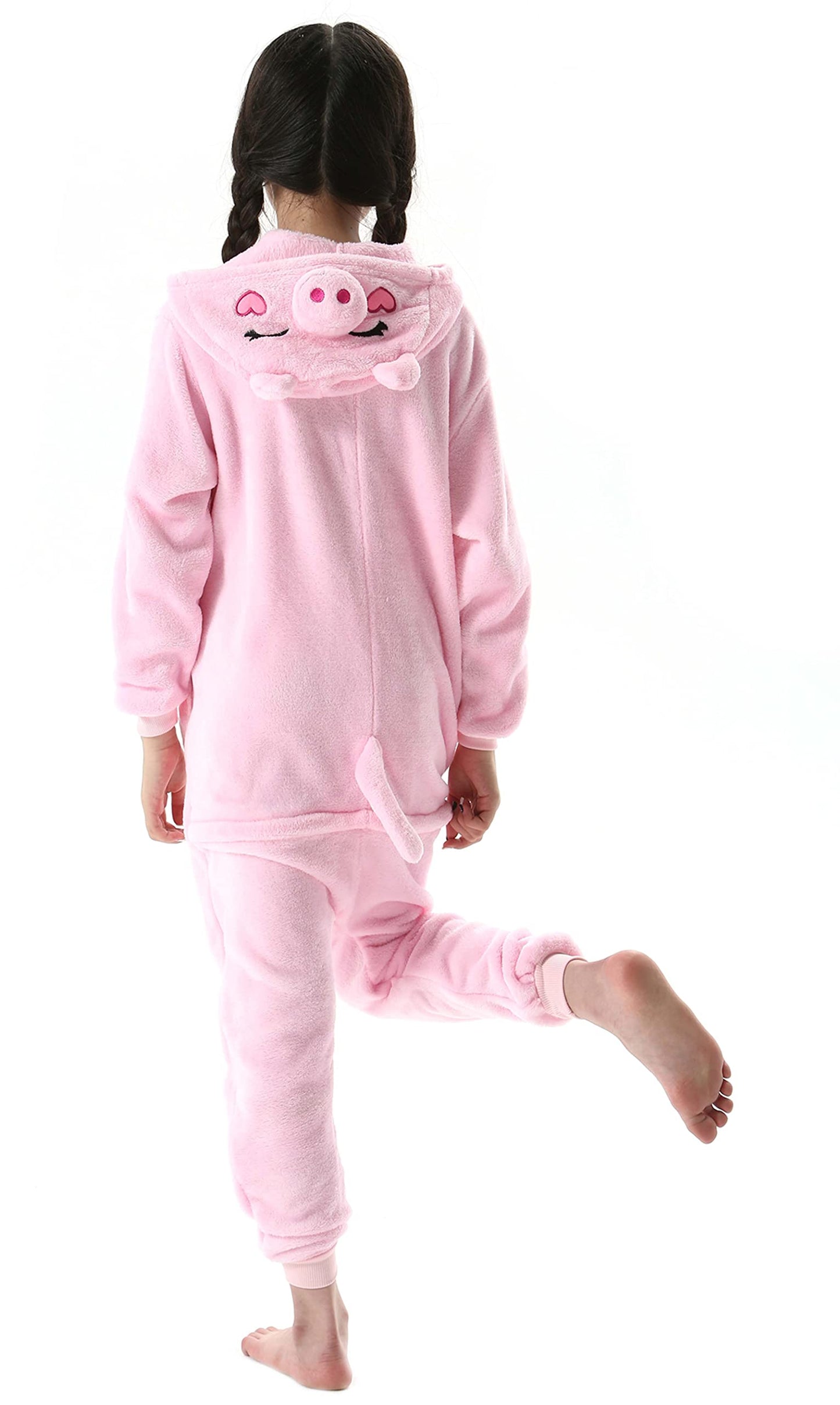 Atoz Onesie For Kids, Animal Pajamas Halloween Cosplay Costume For Girls Boys, Pig 8-9Y