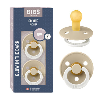 Bibs Pacifiers | Natural Rubber Baby Pacifier | Set Of 2 Bpa-Free Soothers | Made In Denmark | Vanilla Night | Size 0-6 Months