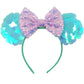Mado Mermaid Blue Hairband With Ears For Women Girls Princess Dress Accessories Decorations Party (Mermaid 02)