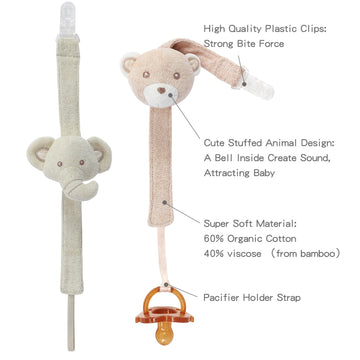 Cottonbebe Pacifier Clip, 2 Pack Baby Pacifier Holder For Boys And Girls Fits Many Pacifiers & Baby Teething Toys, Ideal Baby Gi